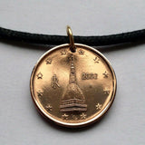 2002 Italy 2 Euro Cent coin jewelry Mole Antonelliana Turin tower Villa della Regina Santa Maria del Monte Gran Via Roma Crocetta n000658