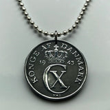 1943 Dänemark 5 Erz Münze Anhänger dänische Initiale CX Krone Kopenhagen Dänen skandinavisch nordisch Färöer Aalborg baltisch König Königin n003008