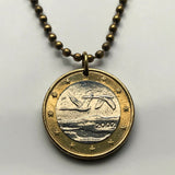 2002 Finland Suomi Euro coin pendant flying Whooper Swans Helsinki Finnish Finns Suomalaiset Nordic Scandinavian viking jewelry n003049