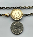 1966 Spain España 1 Peseta coin bracelet jewelry Castile Leon Aragon Navarre Granada Spanish crown Sevilla Malaga Granada Cataluña Basque b000036