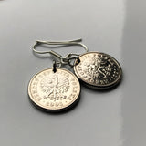 Poland Polska 20 Groszy coin earrings Polish white eagle Warsaw Kraków Poznań Łódź Kalisz Silesian Wrocław Lublin Katowice Tyniec Lechitic Gdańsk Bydgoszcz Zamość Poles Zakopane Oświęcim e000090