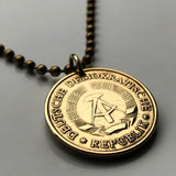 1969 East Germany Deutschland 20 Pfennig coin pendant German Democratic Republic Berlin wall Dresden Leipzig Cold War Soviet Occupation Munich Bonn Hanover Dortmund Bremen Bavaria Eastern Bloc n000359