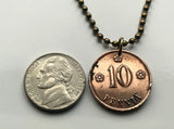 1920 Finland Suomi 10 Pennia coin pendant Finnish lion Helsinki Finns Suomalaiset Nordic Scandinavia Viking Balto-Finnic Sámi n003090