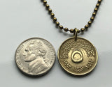 1992 Egypt 5 Qirsh coin pendant ancient Egyptian vase Cairo Hieroglyphs Nile mythical Islamic script Arab Republic Piastres jewelry n000933