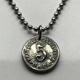 1912 Serbia 5 Para coin pendant necklace jewelry Serbian double head eagle Belgrade Niš city Nišava Nemanjić dynasty Yugoslavia crowned king necklace n001102