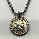 1882 or 1885 Switzerland Helvetia 5 Rappen coin pendant necklace jewelry Swiss Zurich Libertas Suisse Lugano Biel/Bienne Thun Ticino Uri Alpine Jura Alphorn n003116