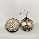 1964 South Vietnam 1 Dong coin earrings jewelry Vietnamese rice plant blossom Hanoi Ho Chi Minh City Hoi An agriculture Da Nang Hue Nha Trang Sapa Phu Quoc Phan Thiet Hạ Long Bay Vietnam War era e000115