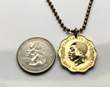 1981 Tanzania 10 Senti coin pendant necklace fashion jewelry African Zebra Dodoma Dar es Salaam Mwanza Arusha Mbeya Serengeti safari Mount Kilimanjaro Bongo Flava music Tanganyika Zanzibar Bantu Swahili Mwanza Sukuma Nyamwezi Haya people n000498