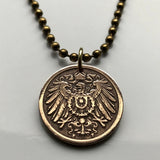 1912 Deutschland Deutschland 2 Pfennig Münzanhänger Halskette Schmuck Deutscher Schwarzer Adler Berlin Hamburg München Köln Frankfurt Stuttgart Düsseldorf Dortmund Dresden Bonn Hannover Leipzig Dortmund Bremen Bayern Hessen Sachsen n000960