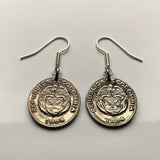 Colombia 10 Centavos coin earrings Colombian flags Andean condor Bogotá Medellín Cali Barranquilla Cartagena Cúcuta Antioquia Pereira Soacha Bucaramanga Manizales Santander Caldas Cauca aretes joyeria e000253