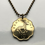 1981 Tanzania 10 Senti coin pendant necklace fashion jewelry African Zebra Dodoma Dar es Salaam Mwanza Arusha Mbeya Serengeti safari Mount Kilimanjaro Bongo Flava music Tanganyika Zanzibar Bantu Swahili Mwanza Sukuma Nyamwezi Haya people n000498