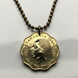 1981 Tanzania 10 Senti coin pendant necklace fashion jewelry African Zebra Dodoma Dar es Salaam Mwanza Arusha Mbeya Serengeti safari Mount Kilimanjaro Bongo Flava music Tanganyika Zanzibar Bantu Swahili Mwanza Sukuma Nyamwezi Haya people n000498