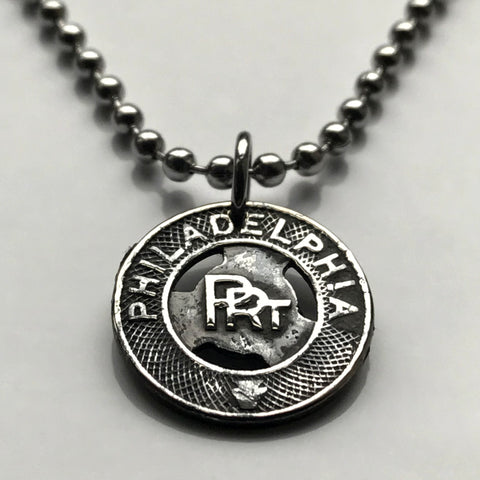 Vintage PRT Philadelphia Rapid Transit metro token pendant street cars trolley buses transportation Good For 1 Fare Pennsylvania n001030