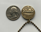 1931 Lebanon Liban 5 Piastres coin pendant  necklace jewelry Lebanese cedar tree Trireme warship Beirut Tripoli Jounieh Zahlé Sidon Aley Byblos Beqaa Valley The Levant Cedars of God Nabatieh Middle East Arab n003201