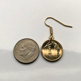 Poland Polska 1 Grosz coin earrings white Polish eagle Warsaw Kraków Poznań Polak Poles Slavic West Slavs Oświęcim hook earrings e000153