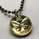 1992 Philippines Pilipinas 25 Sentimo coin pendant Filipino Swallowtail Butterfly butterflies Manila Bohol Cebu Davao City Caloocan Palawan Visayas Mindanao Pampanga Tarlac Pinoy Pinay Quezon Zamboanga n000970