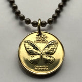 1992 Philippines Pilipinas 25 Sentimo coin pendant Filipino Swallowtail Butterfly butterflies Manila Bohol Cebu Davao City Caloocan Palawan Visayas Mindanao Pampanga Tarlac Pinoy Pinay Quezon Zamboanga n000970