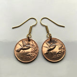 1975 Trinidad and Tobago Cent coin earrings jewelry hummingbird Port of Spain Scarlet Ibis Cocrico Arima Couva Scarborough Soca carnival steelpan limbo West Indies Trinidadian Chaguanas Rapso e000166
