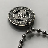 Vintage PRT Philadelphia Rapid Transit metro token pendant street cars trolley buses transportation Good For 1 Fare Pennsylvania n001030