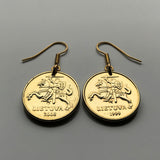 Lithuania 20 Centu coin earrings Vytis horse back armored knight Vilnius Kaunas Klaipėda Šiauliai medieval Vityaz Marijampolė Jonava Utena Curonian Spit Panevėžys Pahonia Alytus Mažeikiai Trakai Island Castle Kėdainiai Kernavė Hill of Crosses e000216