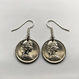 Australia 5 Cent coin earrings fashion jewelry cute Echidna spiny anteater hedgehog Erinaceidae Monotreme Aussie Canberra cute hook ear wire e000007