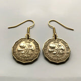 1959 UK Nigeria 3 Pence Münze Ohrringe Baumwollpflanze Abuja Lagos Britisch Westafrika Ibadan Benue River botanische Blüte Blumenstrauß e000200