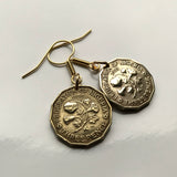 1959 UK Nigeria 3 Pence Münze Ohrringe Baumwollpflanze Abuja Lagos Britisch Westafrika Ibadan Benue River botanische Blüte Blumenstrauß e000200