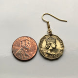 1959 UK Nigeria 3 Pence Münze Ohrringe Baumwollpflanze Abuja Lagos Britisch Westafrika Ibadan Benue River botanische Blüte Blumenstrauß e000200