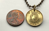 Malta 1 Cent coin pendant necklace jewelry Maltese cute small weasel ferret least stoat minks Valletta Żabbar Città Pinto Paola Qrendi Mnajdra George Cross Gozo Tarxien n000629