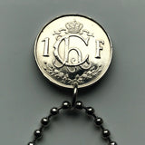 1952 Luxembourg Letzeburg 1 Franc coin pendant initial Ch Grand Duchess Charlotte Luxembourgish crown Esch-sur-Alzette Differdange Dudelange Wormeldange Grund Diekirch Schengen Petange Rumelange n000768