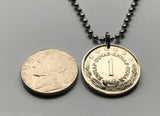 1975 Jugoslawien Jugoslavija 1 Dinar Münze Anhänger Halskette Schmuck Serbien Kroatien Belgrad Bosnien Herzegowina Slowenien Srbija Balkan Südslawisch n001158