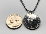 Norway Norge Noreg 1 Krone coin pendant necklace jewelry Norwegian crown Oslo Bergen Nynorsk Bokmål Stavanger Sandnes Nordic Scandinavian king queen Lillehammer Drammen Fredrikstad/Sarpsborg Hordaland Sami Norsemen Viking Trondheim Den norske løve n000173