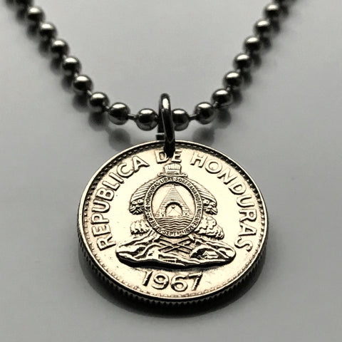 1967 Honduras 20 Centavos pirámide Lempira Lenca Tegucigalpa coin pendant Choluteca masonic eye Yoro Olancho El Paraíso Atlántida Copán n001720