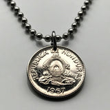 1967 Honduras 20 Centavos pirámide Lempira Lenca Tegucigalpa coin pendant Choluteca masonic eye Yoro Olancho El Paraíso Atlántida Copán n001720