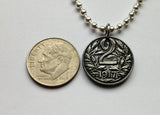 1917 Austria Osterreich 2 Heller coin pendant double headed eagle Vienna Salzburg Habsburg Graz Linz Innsbruck Wien Wels Villach Tyrol Styria Sölden Ischgl Heurigen World War 1 n000276