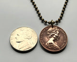 1985 Australia 2 Cents coin pendant necklace fashion jewelry Frill-necked lizard reptile Sydney Melbourne Perth Canberra Brisbane Adelaide Darwin Queensland Victoria Frilled Dragon bicycle lizard Hobart Tasmania n000605