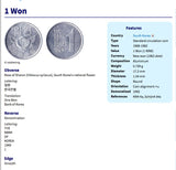 1969 South Korea 1 Won coin pendant Korean Rose of Sharon blossom national flower Mugunghwa Seoul Busan Incheon Joseon dynasty Goryeo kingdom Daegu Daehan Minguk Hangul Koryŏ n002170