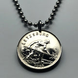 1952 Luxembourg Letzeburg 1 Franc coin pendant initial Ch Grand Duchess Charlotte Luxembourgish crown Esch-sur-Alzette Differdange Dudelange Wormeldange Grund Diekirch Schengen Petange Rumelange n000768