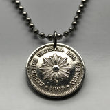 1924 Uruguay 2 Centesimos coin pendant necklace jewelry Sol de Mayo Montevideo Salto Artigas Charrúa Villa del Cerro Punta del Este Ciudad de la Costa Paysandú Las Piedras Casabó Rioplatense Maldonado Melo n000985