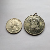 1979 South Africa 1 Rand coin pendant jewelry springbok antelope Cape Town Johannesburg Durban Pretoria Port Elizabeth Bloemfontein Soweto Tswana Xhosa Afrikaans Zulu Kgalagadi Kruger Park n000695