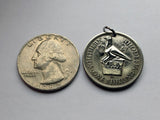 1952 Southern Rhodesia Zimbabwe 1 Shilling coin pendant African stone-carved Great Zimbabwe Bird Shona Bantu people n000777