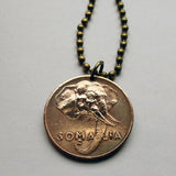 1950 Somalia 5 Centesimi Münze Anhänger Halskette Schmuck Somalischer Elefant Mogadischu Hargeisa Bosaso Horn von Afrika Galkayo Borama Burao Kismayo Merca Afgooye Dhambalin Barawa Hafun Somaliland Puntland Gondershe n000852