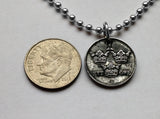1950 Sweden Sverige 1 Ore coin pendant Swedish 3 crowns initial G Stockholm Sverige Nordic Scandinavian Viking Norse Baltic necklace n001210