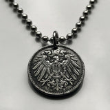 1917 Deutschland Deutschland 5 Pfennig Münzanhänger Deutscher Adler Berlin Hamburg Düsseldorf Dortmund Essen Leipzig Bremen Dresden Sachsen 1. Weltkrieg n000283