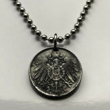 1917 Deutschland Deutschland 5 Pfennig Münzanhänger Deutscher Adler Berlin Hamburg Düsseldorf Dortmund Essen Leipzig Bremen Dresden Sachsen 1. Weltkrieg n000283