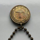 MBTA Massachusetts Bay Transportation Authority Subway train transit T Token coin pendant Boston Massachusetts initial T necklace n001072