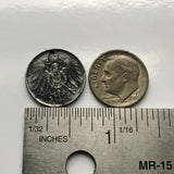 1917 Deutschland Deutschland 5 Pfennig Münzanhänger Deutscher Adler Berlin Hamburg Düsseldorf Dortmund Essen Leipzig Bremen Dresden Sachsen 1. Weltkrieg n000283