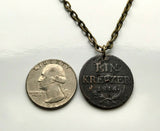 1816 Austria Kreuzer coin pendant Habsburg Austrian eagle Vienna Wien Wels Hofburg Carinthia Ischgl Burgenland Sankt Pölten Styria n001279