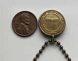 MBTA Massachusetts Bay Transportation Authority Subway train transit T Token coin pendant Boston Massachusetts initial T necklace n001072