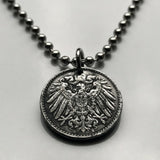 1917 Deutschland Deutschland 5 Pfennig Münzanhänger Deutscher Adler Berlin Hamburg Düsseldorf Dortmund Essen Leipzig Bremen Dresden Sachsen 1. Weltkrieg n000283
